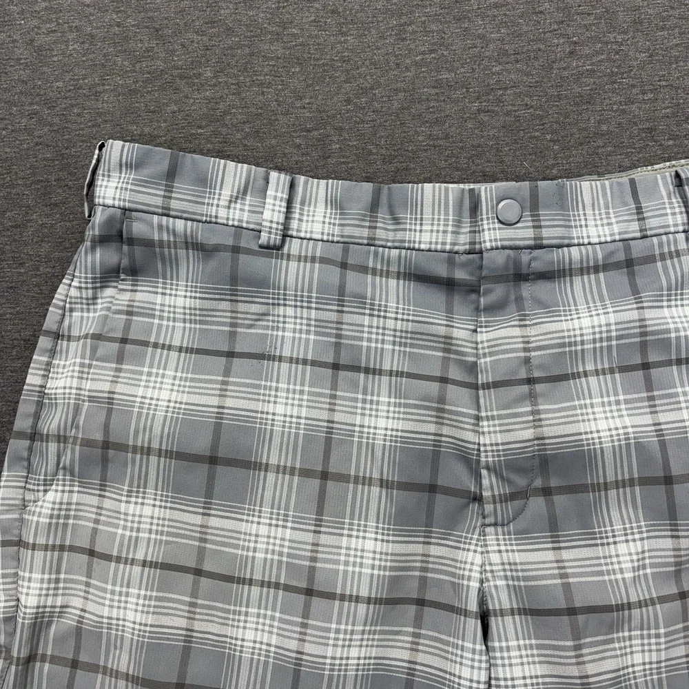 Nike Golf‎ Dri-Fit Tour Performance Shorts Mens 36 Gray Plaid Stretch Preppy